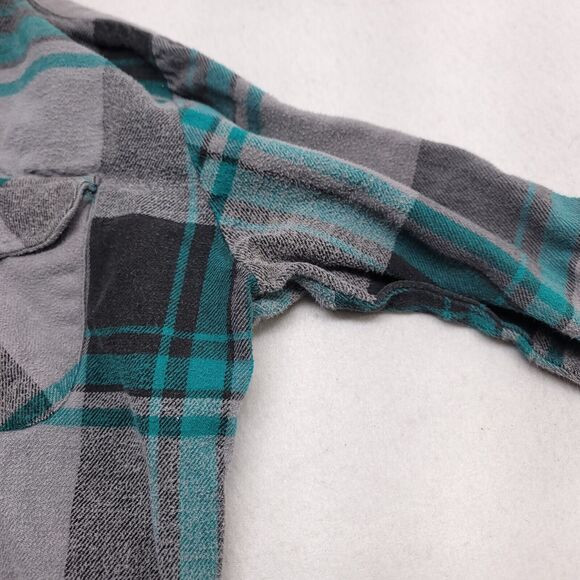 Timber Trail Casual Long Sleeve Button Up Hoodie Mens Size Medium M Gray Black - Picture 5 of 10